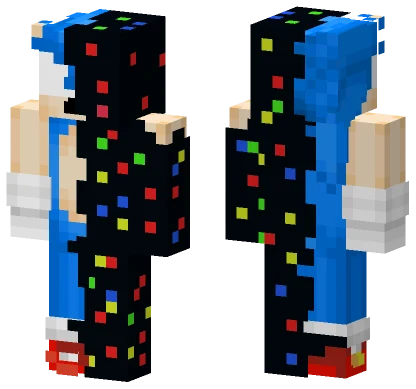 Glitched Sonic Minecraft skin