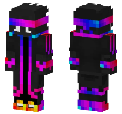 Symmetric Neon Glitch Minecraft skin