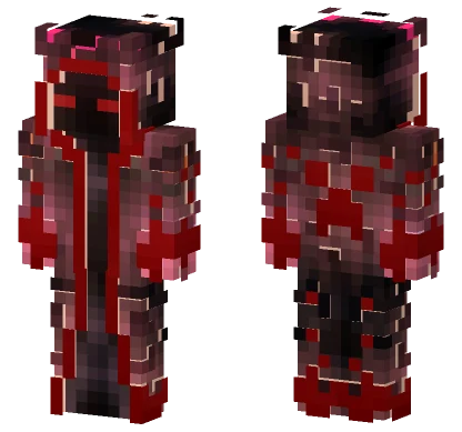 Glowing Blood Red Mage Minecraft skin