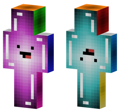 Glowing Multicolored Jelly Thingy Minecraft skin