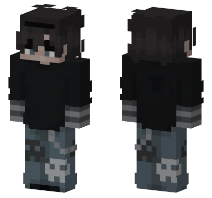 Going Under Dark Hair Minecraft skin