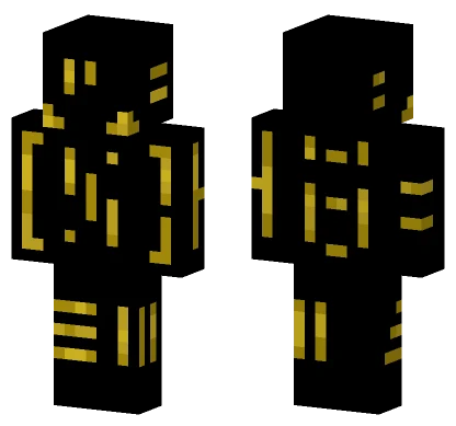 Yellow Glitch Warrior Minecraft skin