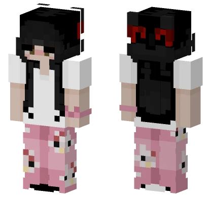 Goth Girl With Hello Kitty Pants Minecraft skin