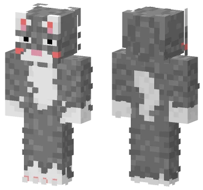Gray Cat Character Minecraft skin