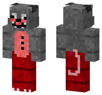 Gray Cat With Red Outfit Minecraft skin