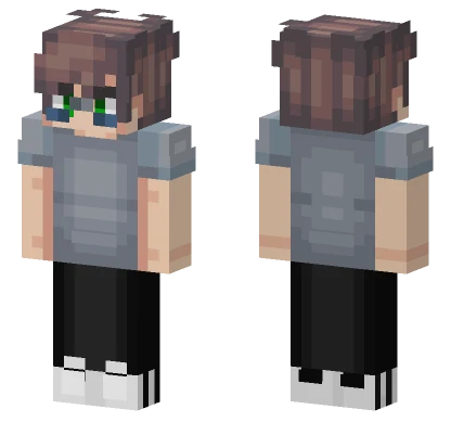 Gray Overalls Boy Minecraft skin