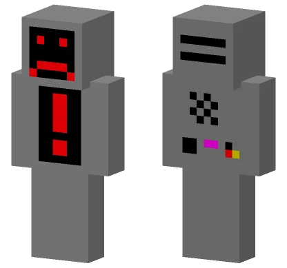 Grayscale Robot Minecraft skin
