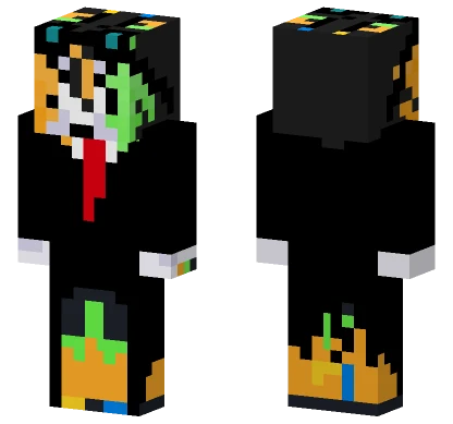 Green and Orange Glitch Minecraft skin