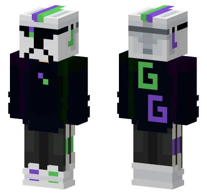Green And Purple GG Gamer Minecraft skin
