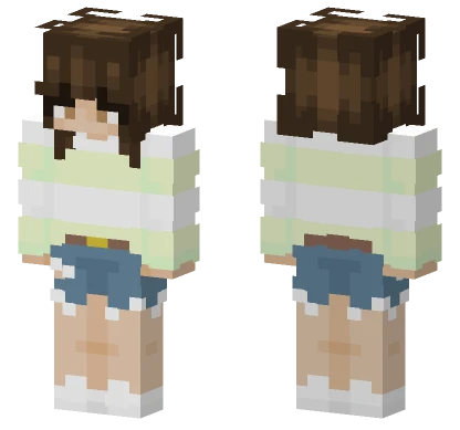 Green and White Sweater Minecraft skin