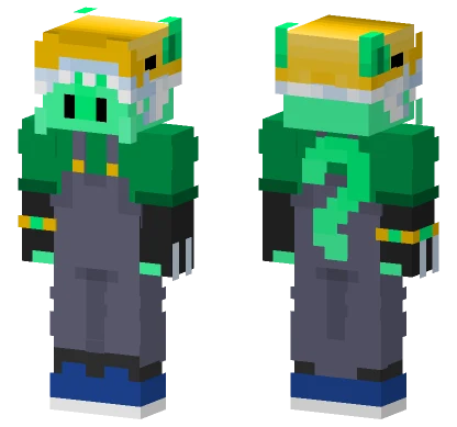 Green and Yellow Robot Minecraft skin