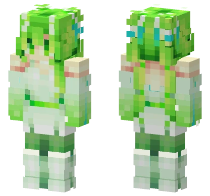 Green Anime Girl Minecraft skin
