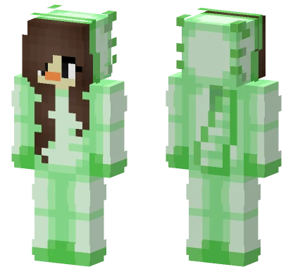 Green Axolotl Onesie Minecraft skin