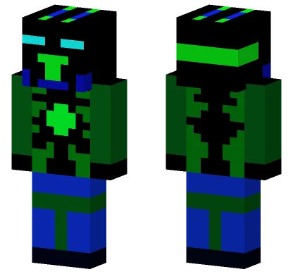 Green Blue Robot Minecraft skin