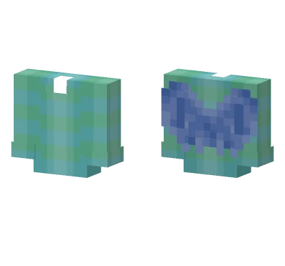 Green Blue Stripes Angel Wings Minecraft skin