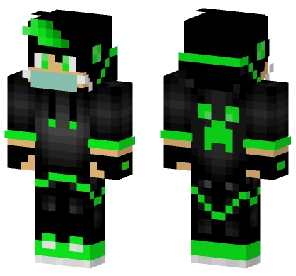 Green Creeper Gamer Minecraft skin