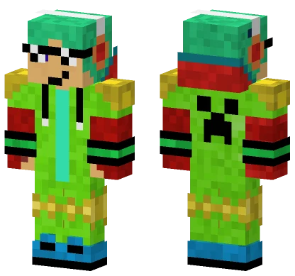 Green Creeper Hoodie Minecraft skin