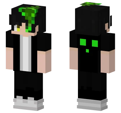 Green Eyed Hacker Minecraft skin