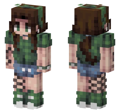 Green Forest Girl Minecraft skin