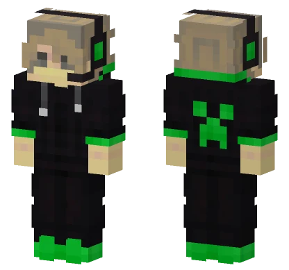 Green Gamer Boy Redesigned Minecraft skin