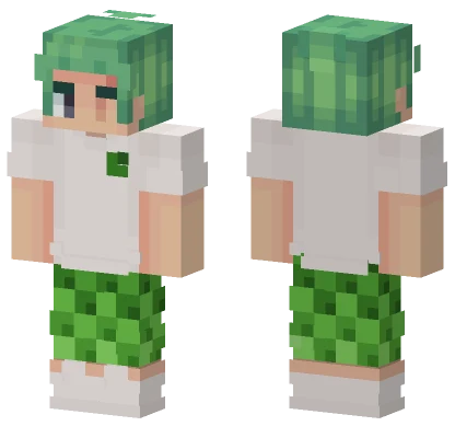 Green Hair Girl Minecraft skin