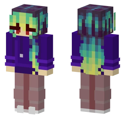 Green Hair Girl Minecraft skin
