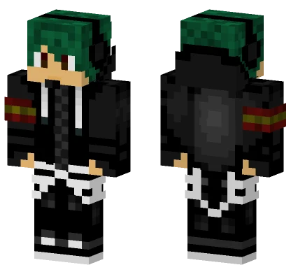 Green Hair Hoodie Minecraft skin
