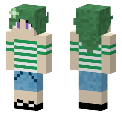 Green Haired Girl Minecraft skin