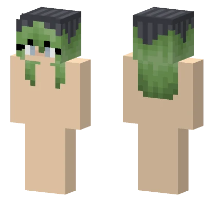 Green Haired Girl Skin Base Minecraft skin