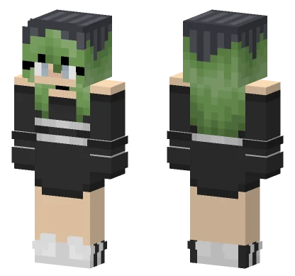 Green Haired Girl Sweater Minecraft skin