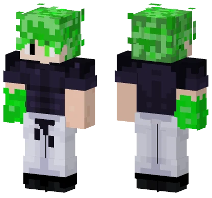 Green Haired Kid Minecraft skin