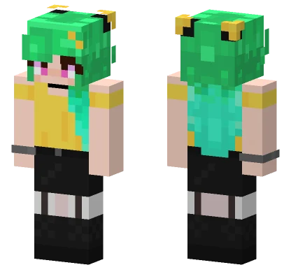 Green Haired Lemon Girl Minecraft skin