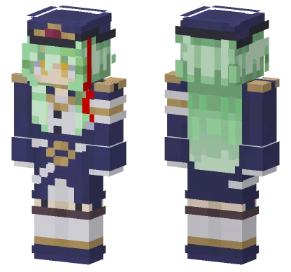 Green Haired Schoolgirl Minecraft skin