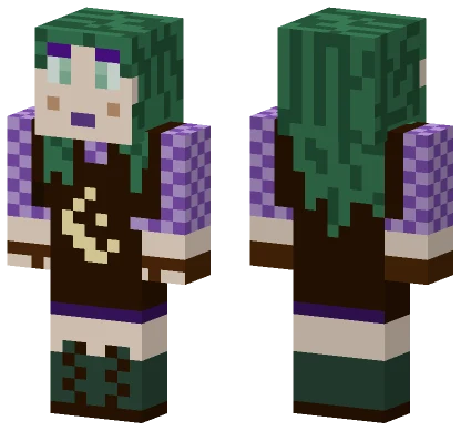 Green Haired Sorceress Minecraft skin