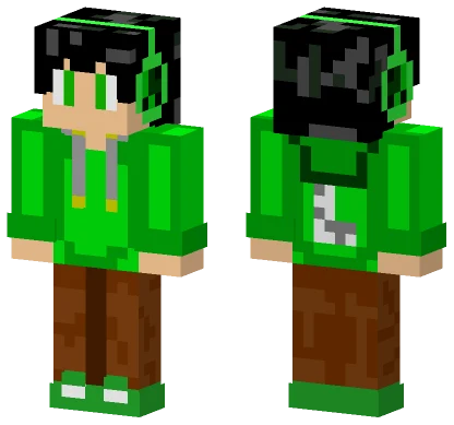 Green Hoodie Boy Minecraft skin