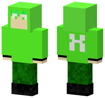 Green Hoodied Boy Minecraft skin