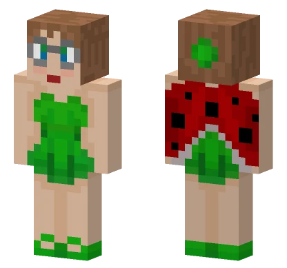 Green Leaf Girl Minecraft skin