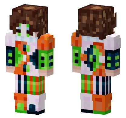 Green Orange Clown Minecraft skin