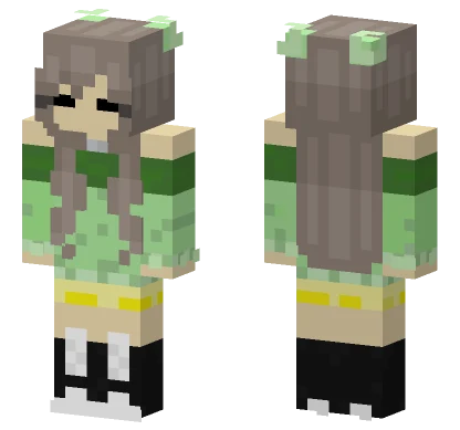 Green Popular School Girl Minecraft skin
