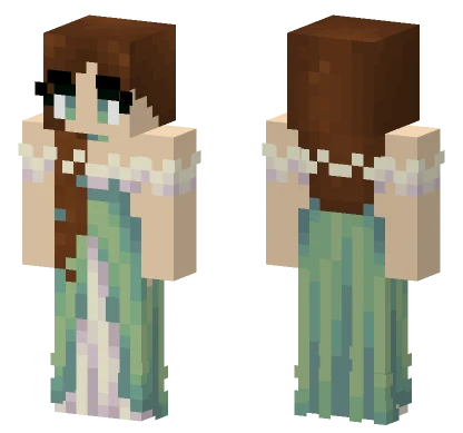 Green Princess Dress Minecraft skin