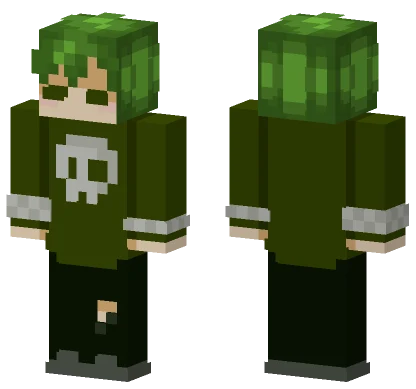Green Skull Hoodie Minecraft skin