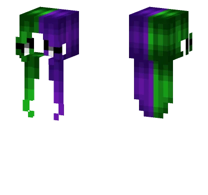 Green Split Purple Halloween Girl Minecraft skin