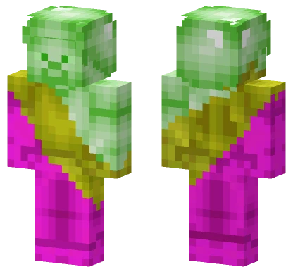 Green Steve With Yellow And Magenta Steve Minecraft skin