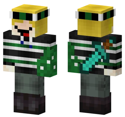 Green Striped Jumpsuit Minecraft skin