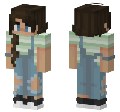 Green Stripes Denim Overalls Minecraft skin