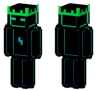 Green To Blue Underglow Crown Minecraft skin