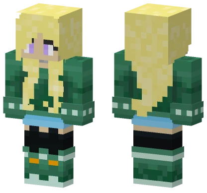Green Winter Girl Minecraft skin