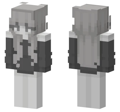 Grey Anime Girl Minecraft skin