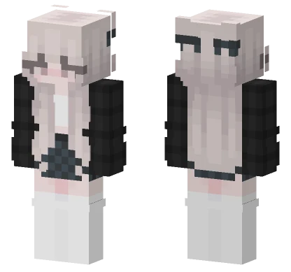 Grey Cute Minecraft skin