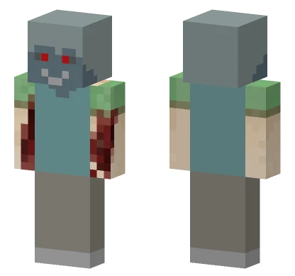 Grey Hooded Figure Minecraft skin